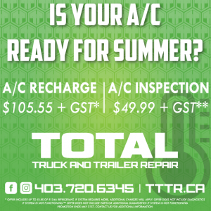 Limited time offer on all A/C Inspections and Recharges